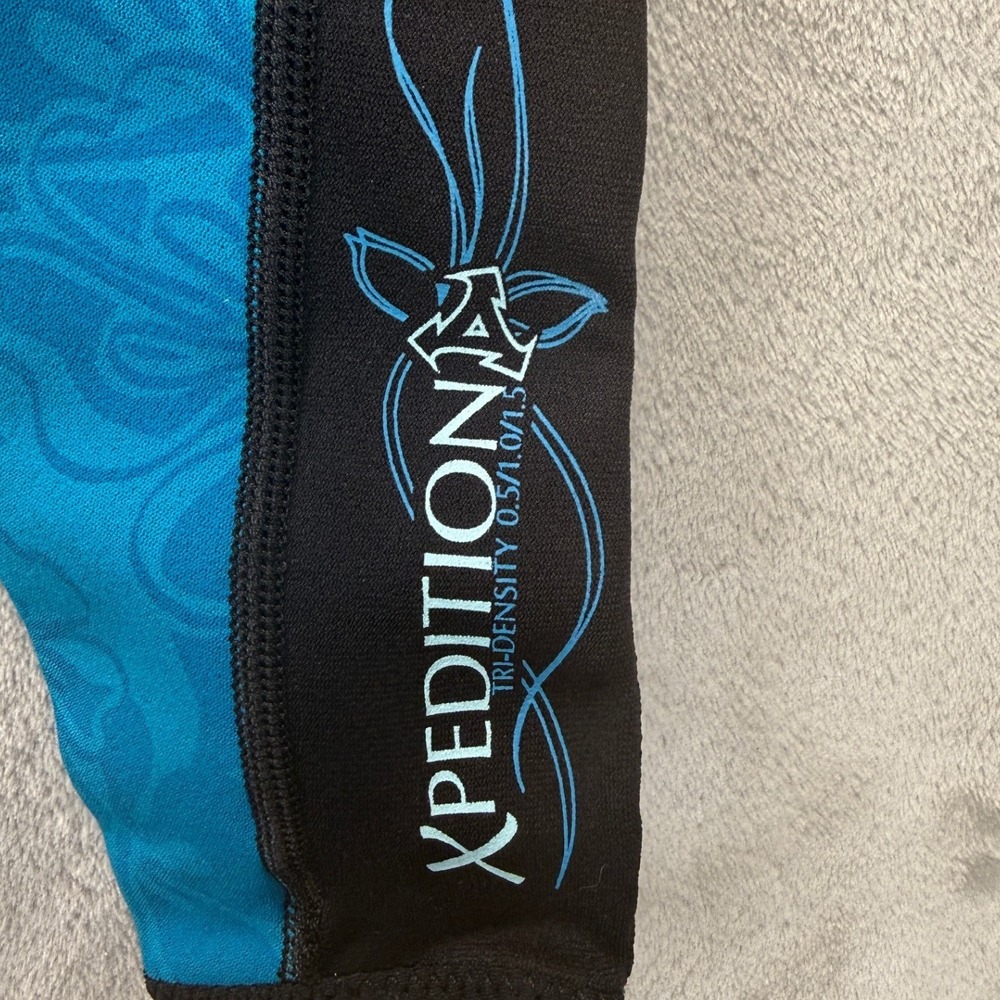 Xcel Hawaii Xpedition Wetsuit Womens 8 Black Blue Floral Front Zip Tri-Density - Picture 6 of 8